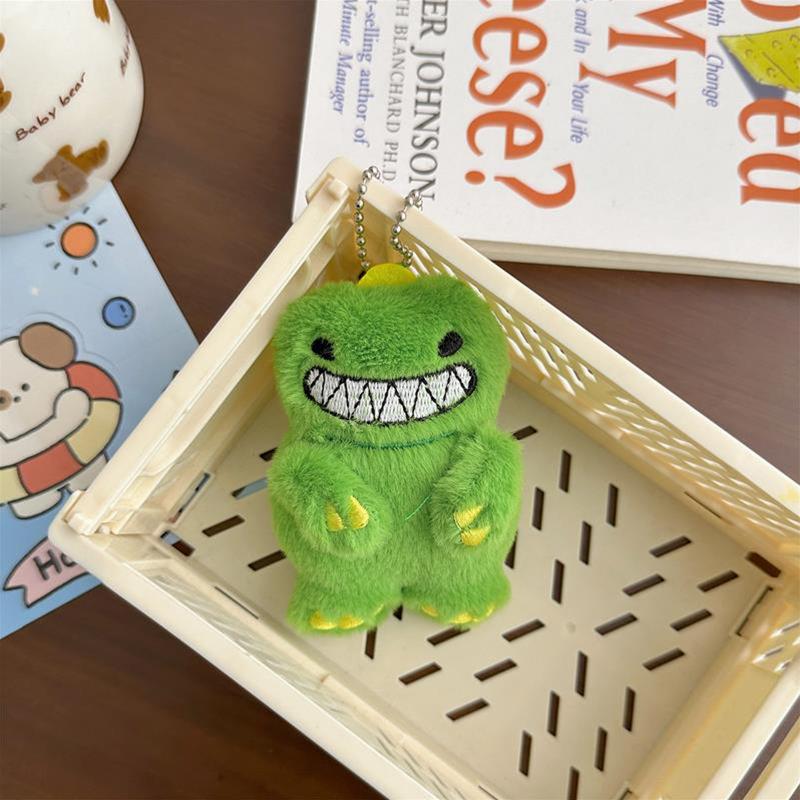 Cartoon Cute Plush Green Dinosaur Doll Keychain Pendant Funny Stuffed Toy Backpack Keychain Pendant Lovely Doll Gift Accessories