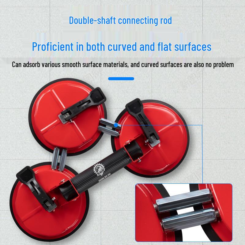Heavy-Duty Glass Suction Cup with Thickened Aluminum Handle for Tiles, Marble, and Floors