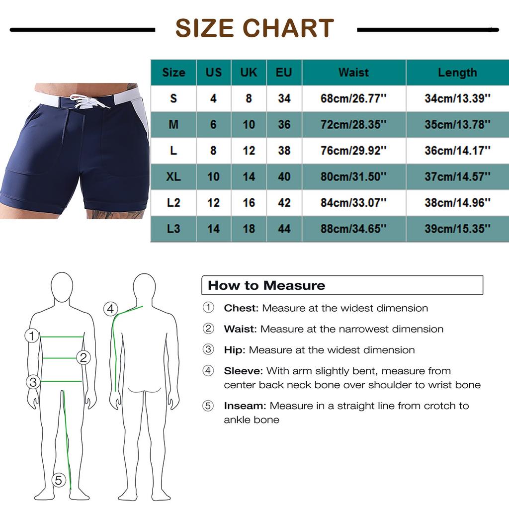 Men's Swimming Trunks Solid Color Slim Fit Beach Surf Casual Sports Shorts