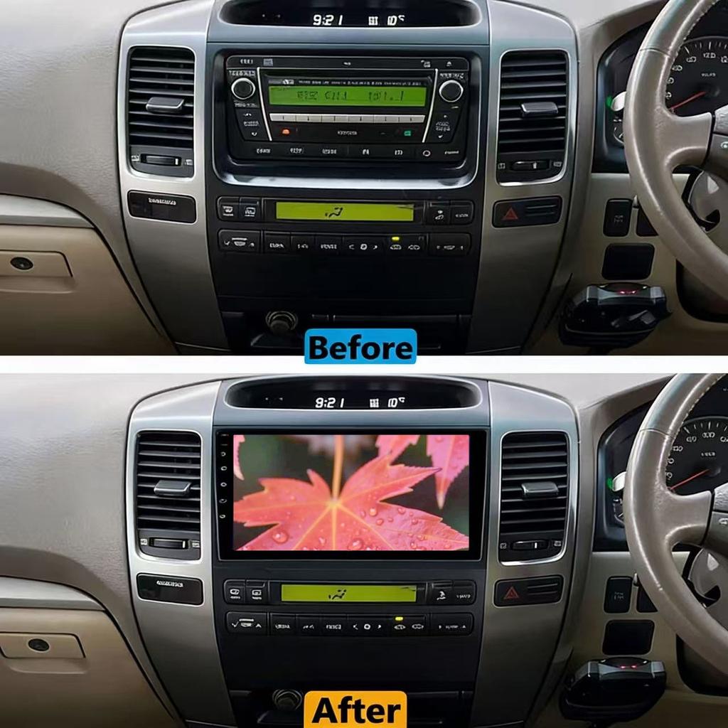 For Toyota Prado 120 J120 2004-2009 9 Inch Car Fascia Frame Decorative Panel Mounting Auto Interior Accessories
