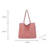 Trendy Polyester Plaid Tote Bags Bow Tie Design Lightweight Bow Shoulder Bag Large Capacity Shopping Bag Daily Use