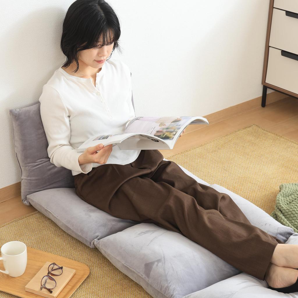 Fuji Boeki Mochi Mochi Fluffy Lounging Cushion, 60cm (W) x 170cm (D), Gray, 28300