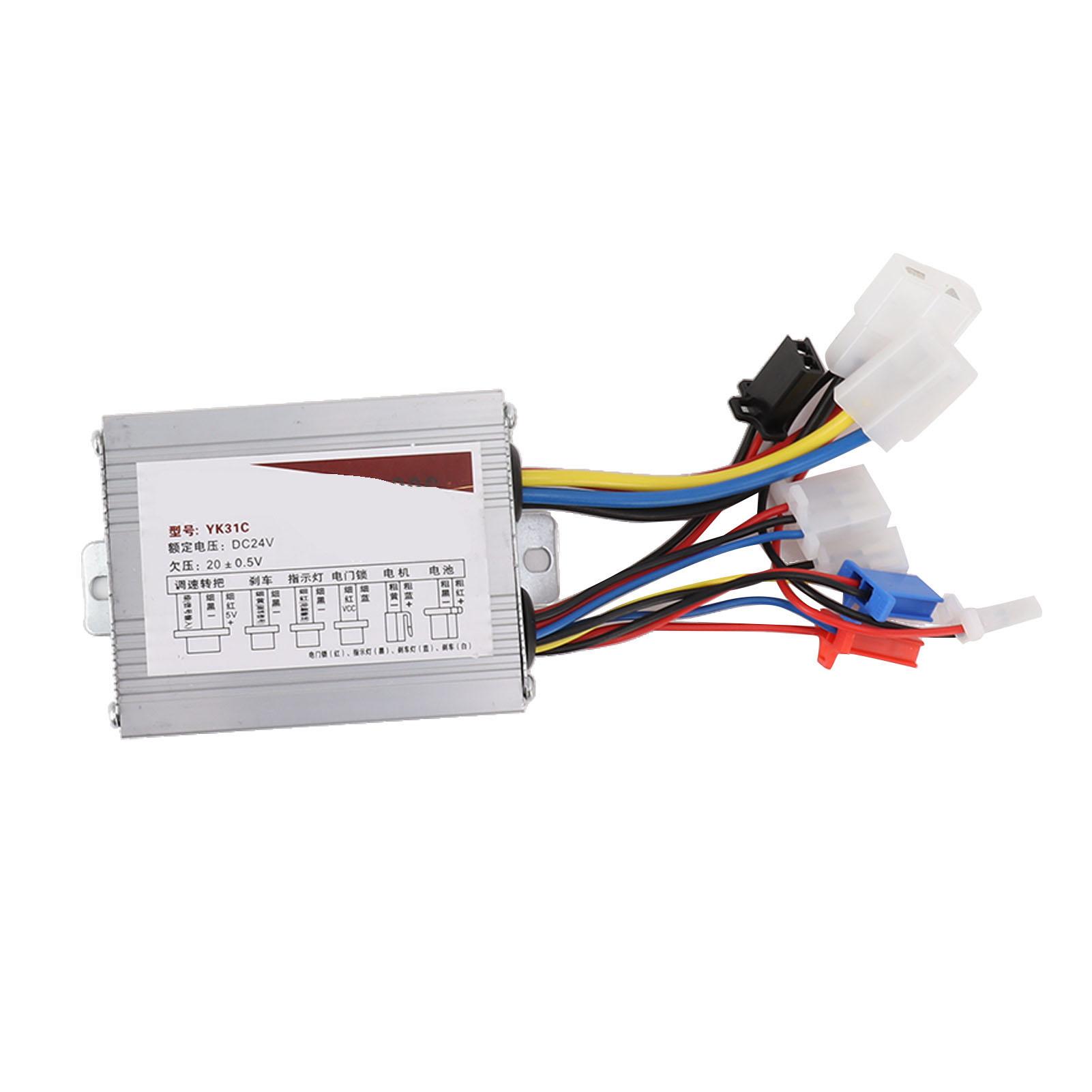

Electric Bike Brush Controller 24V 350W Multi Protection Aluminum Alloy Motor Speed Controller Box for Electric