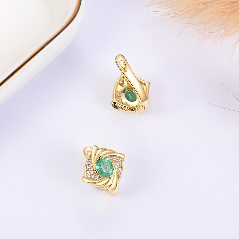 Light luxury 925 Sterling silver women's clasp earrings natural pear 4*5mm zambia emerald gemstones fine jewelry for party gifts