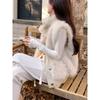 2023 Autumn Winter Elegant Kintted Vest Coat Women Casual Sleeveless Sweater Solid Thick Warm Coat Jacker Female Outwear Chic