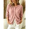 Women S Solid Button Cardigan Long Sleeve Sweater