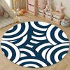 Statement Round Abstract Multicolor Rug Mat, Non-Slip Floor Mat for Office
