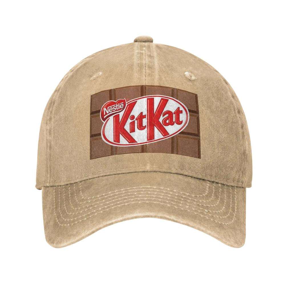 Kit Kat Chocolate Bar Denim Fabric Cap Casual Baseball Caps Adjustable Hat Summer Unisex Baseball Hats