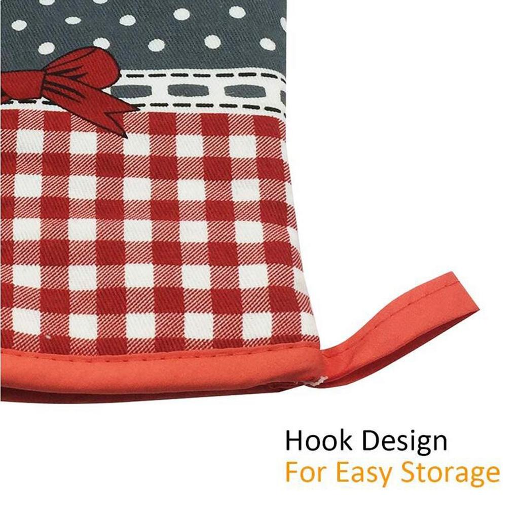 Küche Kochen Baumwolle Mikrowelle Ofen Handschuhe Mitts Topf Pad Hitzegeschützt Beige