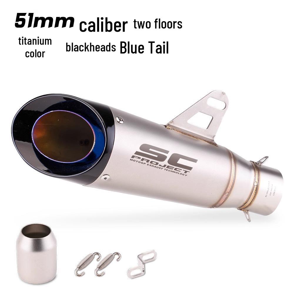 Modified SC Exhaust Pipe for Z900, Ninja 400, CB650R, R3 – Two-Layer 51mm