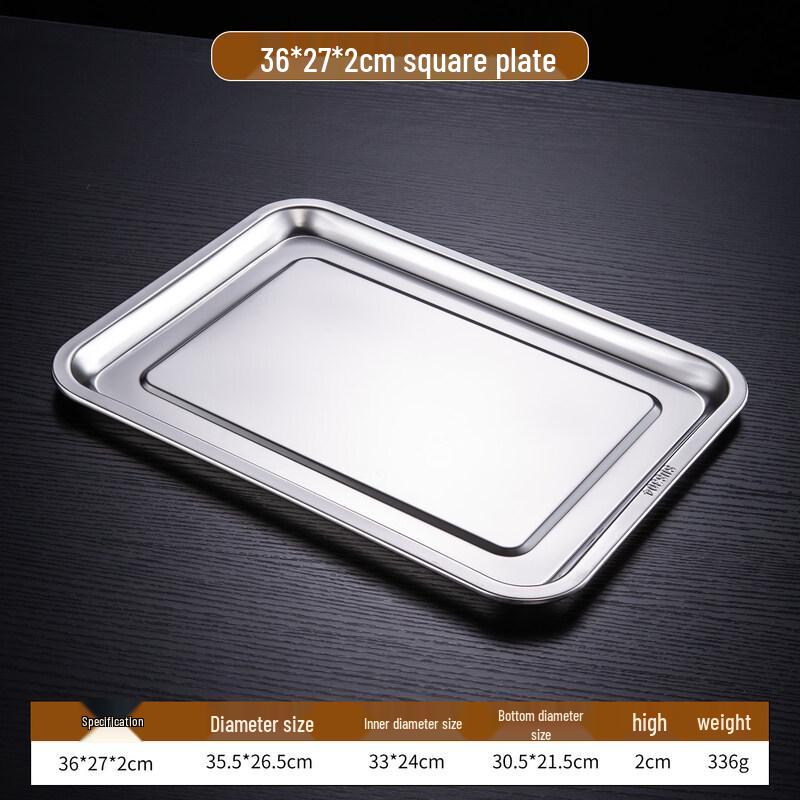 Food Grade 304 Stainless Steel Serving Tray