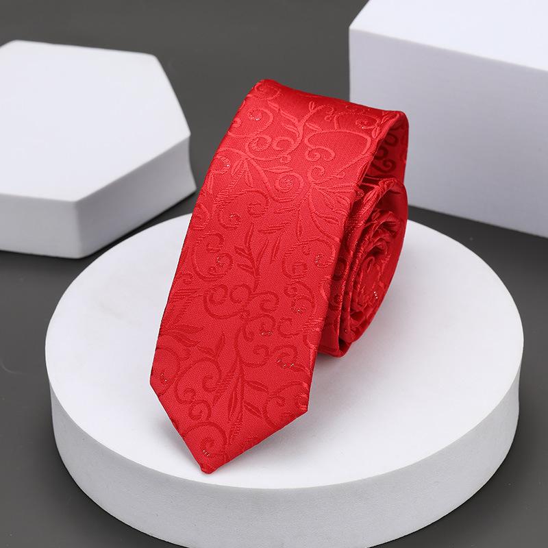 Korean Version Of Casual 5Cm Men'S And Women'S Business Dress Groom Wedding Stripe Hand Play Work Narrow Lazy Solid Color Tie