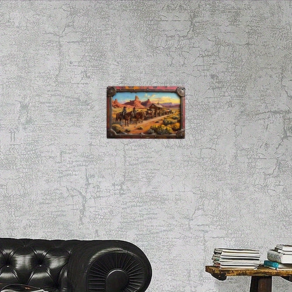 Vintage Cowboy Metal Sign 3D Busy Cowboy Retro Wall Decor Iron Crafted for Bar Cafe Man Cave Office