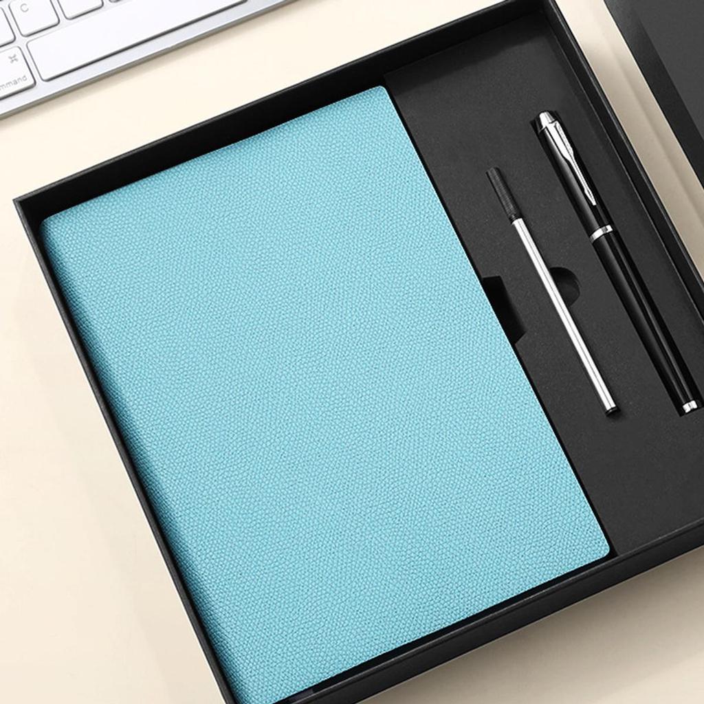 A5 Litchi Leather Thickened Student Notebook, Diary, Work Notebook, Business Meeting Record Book, Subject Notes, 128 Sheets 256 Pages