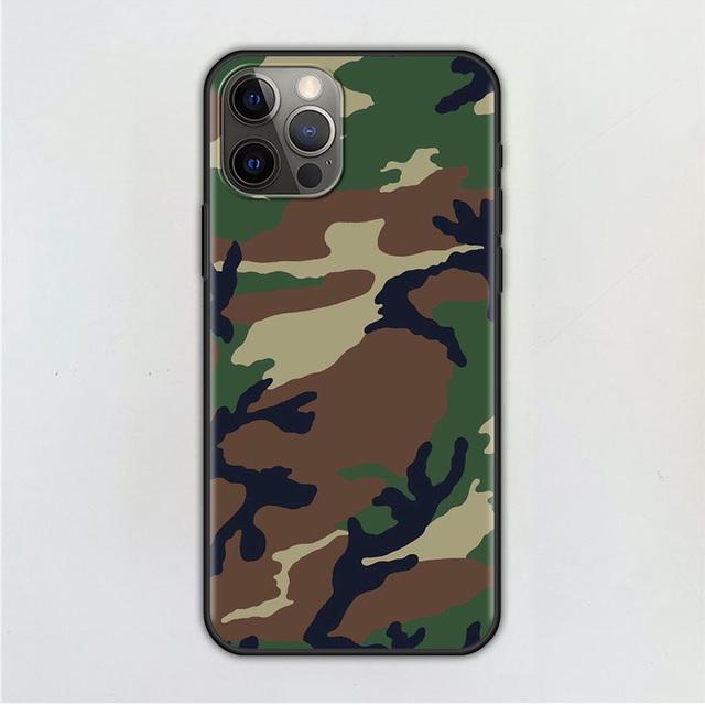 

Чохол для мобільного телефону для Iphone 14 12 Mini 11 Pro X Xs Max Xr 8 7 6 6s Plus Black Tpu Fundas Silicone Capa Camouflage Military Army For iPhone 7 8 Plus