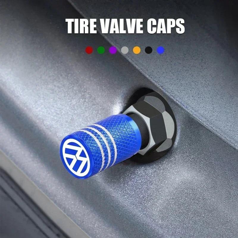 VW Metal Car Wheel Tire Valve Caps Aluminum Tire Wheel Stem Air Valve Cap For Volkswagen GOLF MK6 Polo Tiguan VW GTI CADDY PASSAT EN1