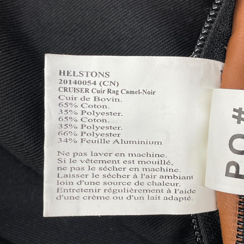 helstons Noir x Camel CRUISER CUIR RAG Leather Jacket Jacket S Brown / BlackUsed