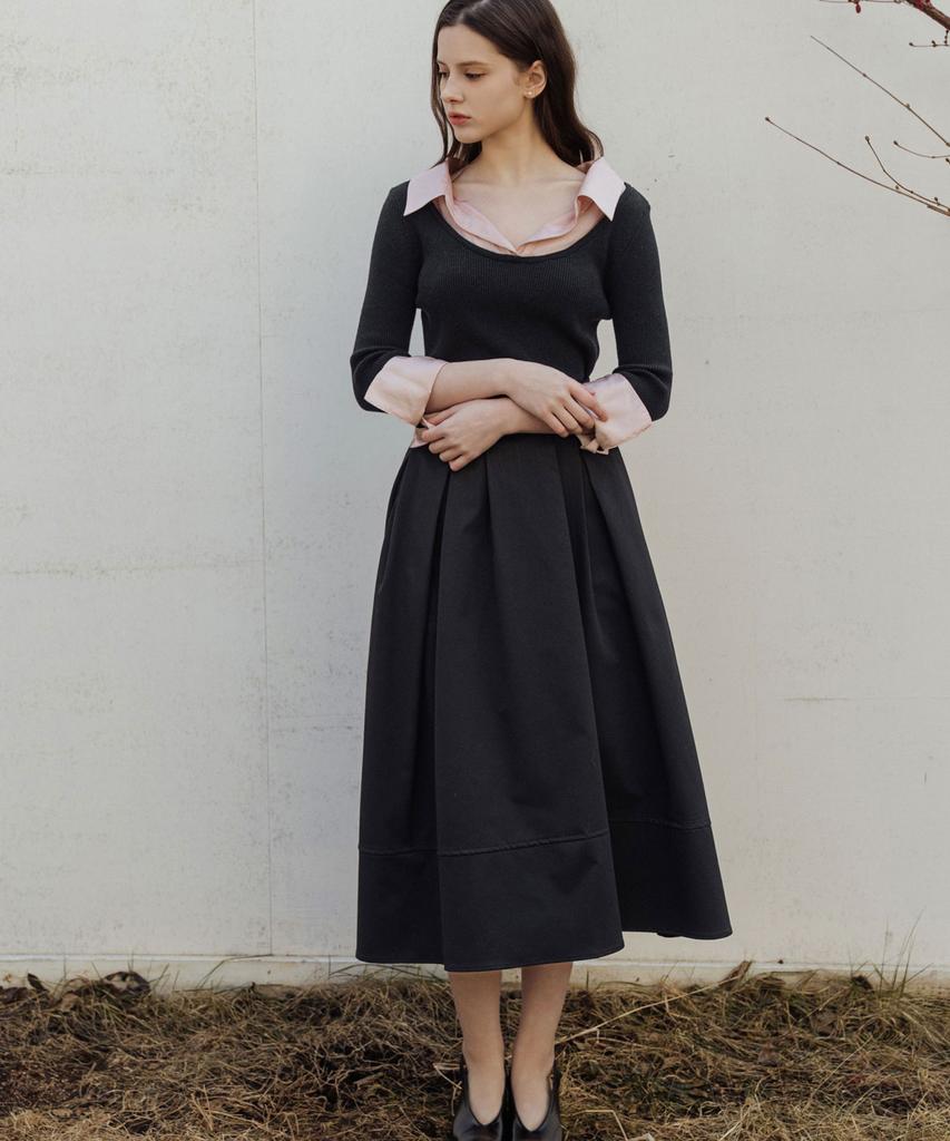 Anna Black Flare Skirt