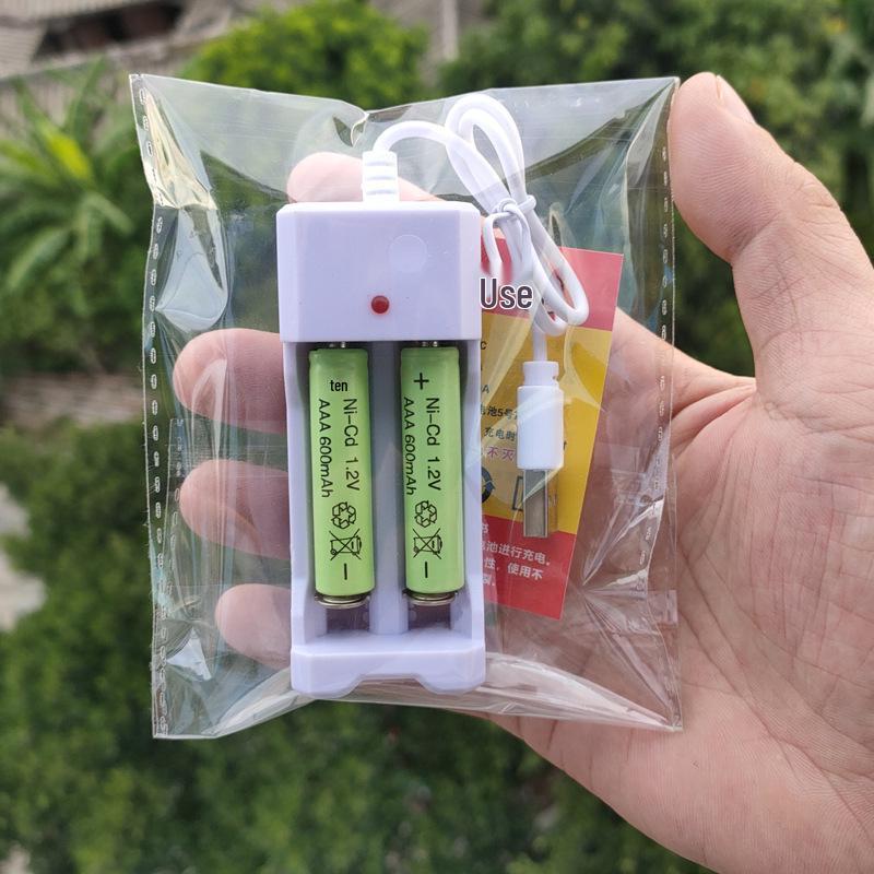 USB 2-Slot Battery Charger with Cable for 1.2V Ni-Cd AA Batteries & Electric Toys (5th & 7th Gen).