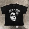 Japanese Goth Graphic Women's Cropped Grunge Clothing 2000s Tops Emo T Shirt for Women Tees Y2k Top Female Clothing Harajuku
