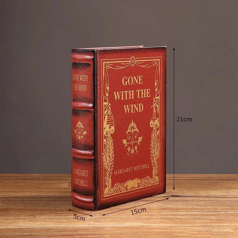 English wooden fake book Art Ornaments Luxury European retro fake book storage box Photography props home decoration Accessories