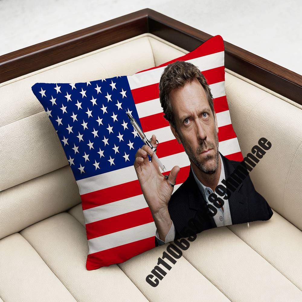 For American Flag Lgbt Gay H-House Md Malpractice Throw Pillow Case Sham 45X45Cm 40X40Cm Square Car Pillowcase Pad Cushion Cover