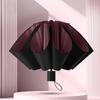Fully Automatic Umbrella Thickened Reinforced Windproof Rainproof Portable Sun Protection Car-mounted Tri-fold Umbrella