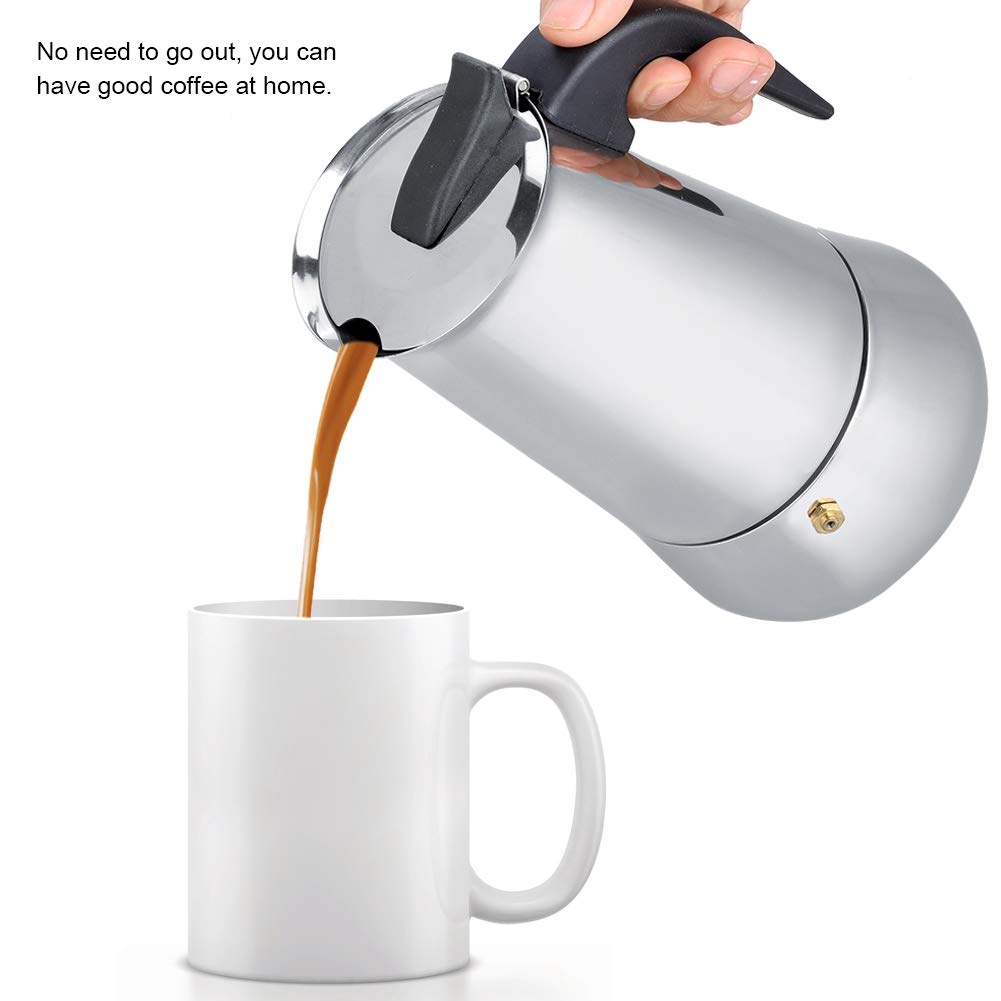 Premium Portable Stainless Steel Moka Espresso Coffee Maker with Moka Pot, Convenient for Home and Travel (450ml)