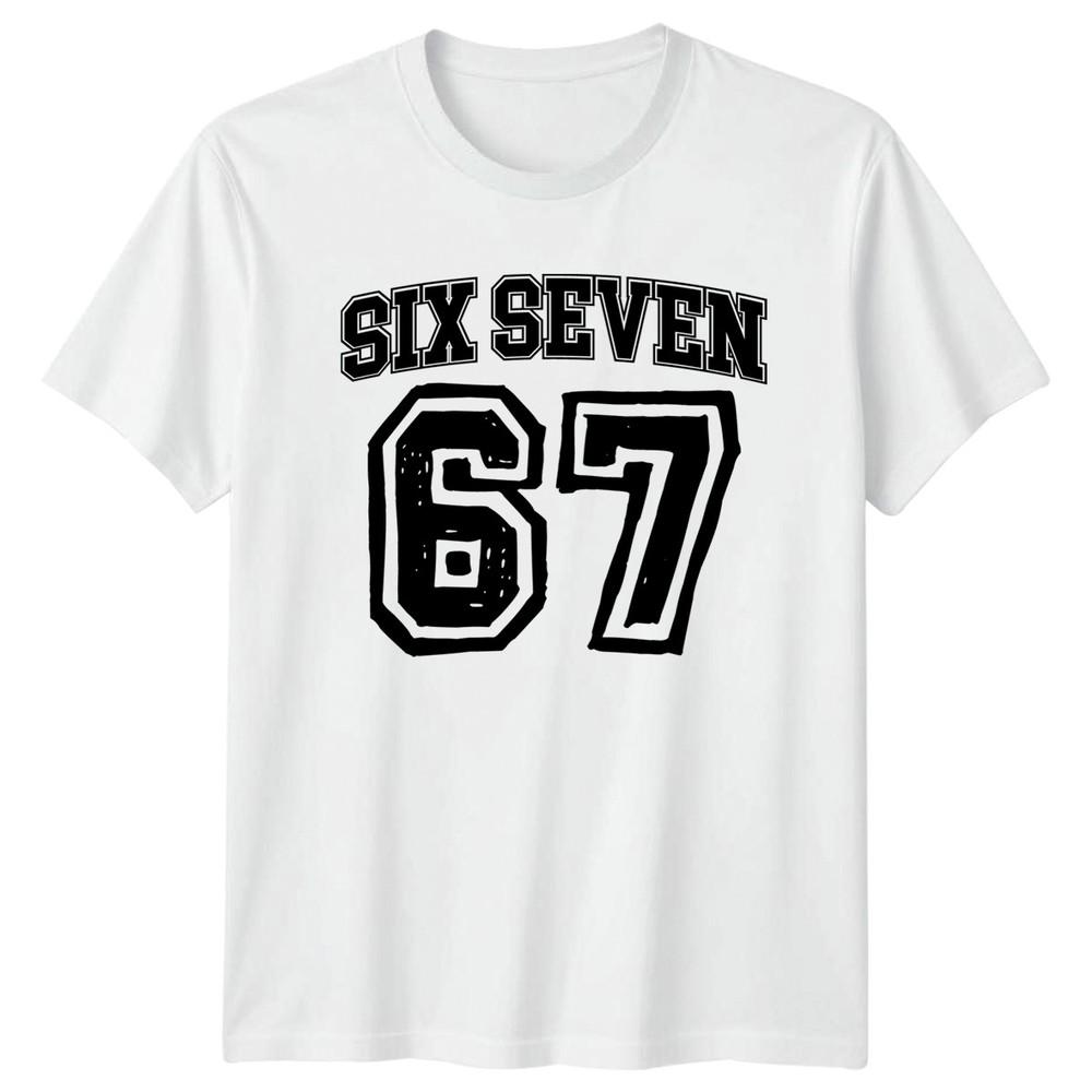 

6 7 Six Seven Meme Funny Gift Gen Alpha Slang Adults Top TShirt Tee Xmas Unisex T-Shirt L