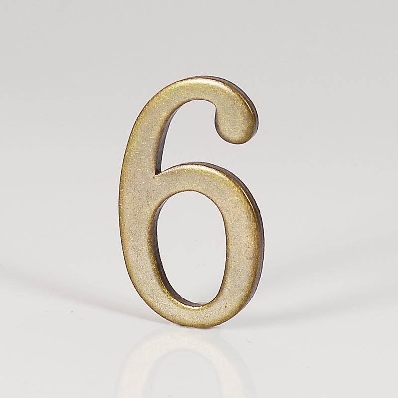 D-Shaped Imitation Gold Metal Address Number Plate