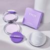 Lavender Matte Makeup Setting Powder with Powder Puff - Oil-Control, Long-Lasting, Waterproof Pressed Powder Natural Finish & Strong Coverage Powder