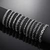 12Pcs/Set Stainless Steel Cuban Bracelets in Hip-hop Style, Suitable for Men and Women,Perfect for Daily Wear and Gift Giving