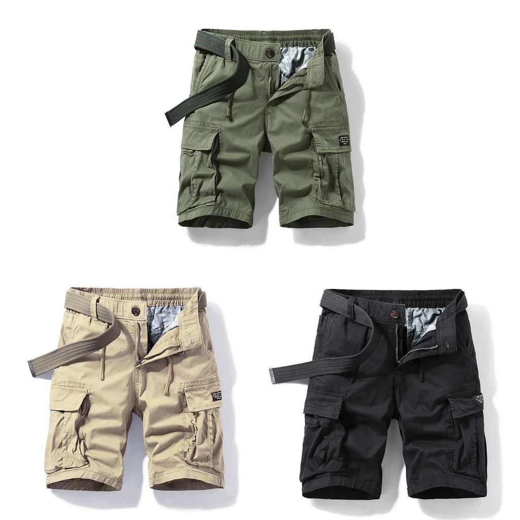 Summer Cargo Shorts For Men With Multiple Pockets And Cotton Fabric For Casual Urban Wear