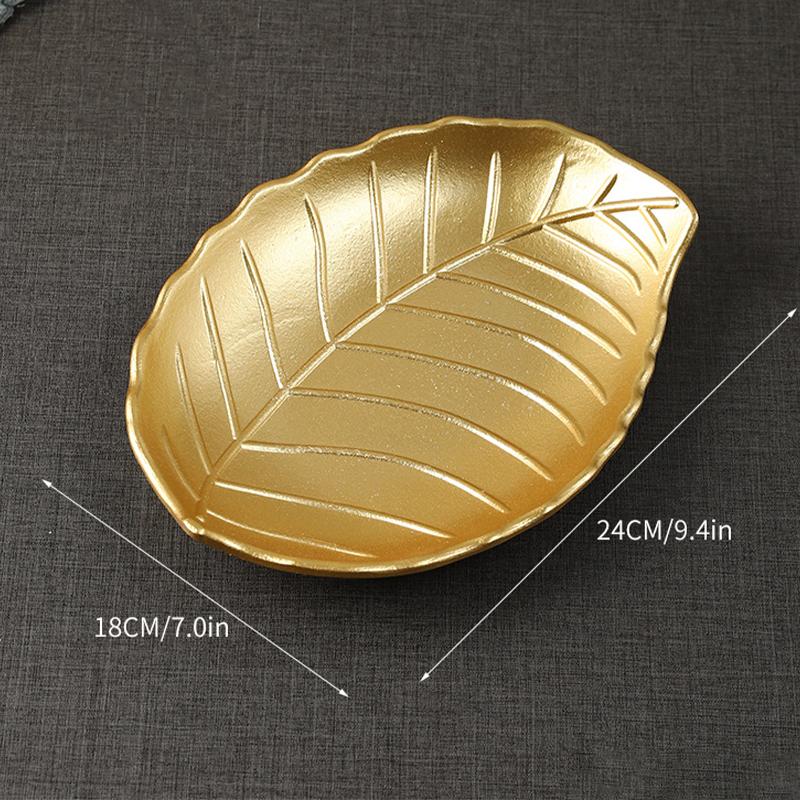 Leaf Shaped Fruit Plate Decorative Snack Tray Artistic Storage Tray for Living Room Event Parties and Daily Use