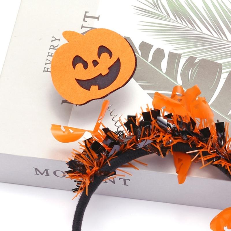 Smiling Pumpkin Halloween Headband Funny Cosplay Party Headwear Hair Hoop Funny Headband Halloween Dress Up
