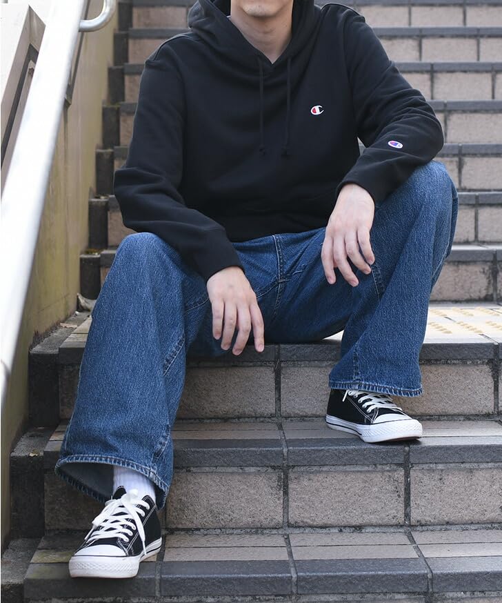 Champion Basic Long Fleece Embroidered Size White Men's Hoodie, Sleeve, Lining, Logo, C3-W101Z,