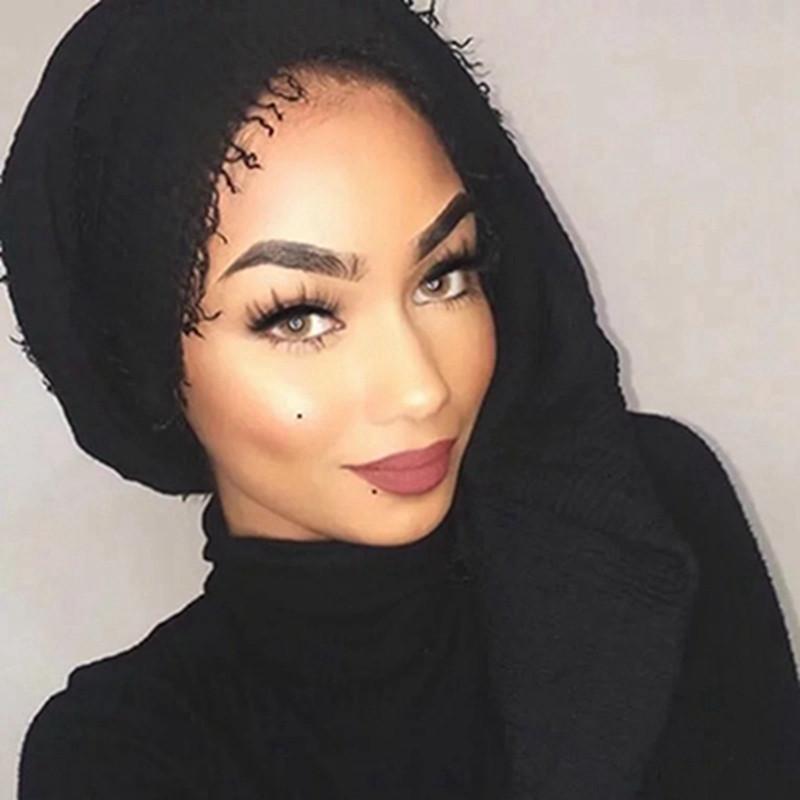 NOVINKA dámská bublinková jednobarevná mačkaná instantní hidžáb pod šátkem bavlna povlečení muslimský šátek a šátek islám turban dámské šátky
