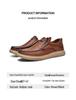 Men's Genuine Leather Slip-On Moccasins - Comfortable Casual Driving Shoes for Spring and Summer.