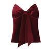 2025 Spring Women's Velvet Bow Strapless Top
