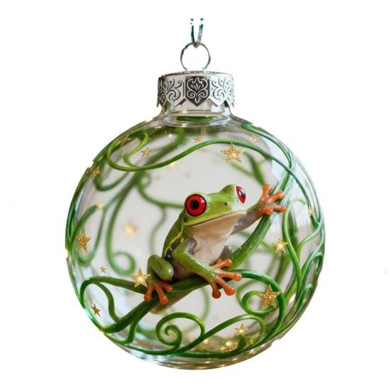 2026 Christmas Ball Ornament Set Handcrafted 3D Frog Ornament Different Frogs Theme Holiday Decorations