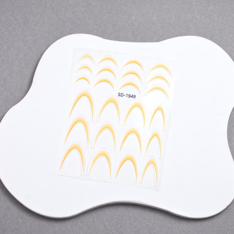 Gradient French Nail Art Stickers - Crescent Smile & Arc Decals