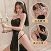 Sexy lingerie nun suit hot hollowed-out seduction high split skirt cosplay 524