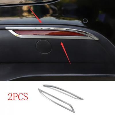 2pc Chrome ABS Interior Rear Fog Light Lamp Cover Trim For Tesla Model Y 2020-21