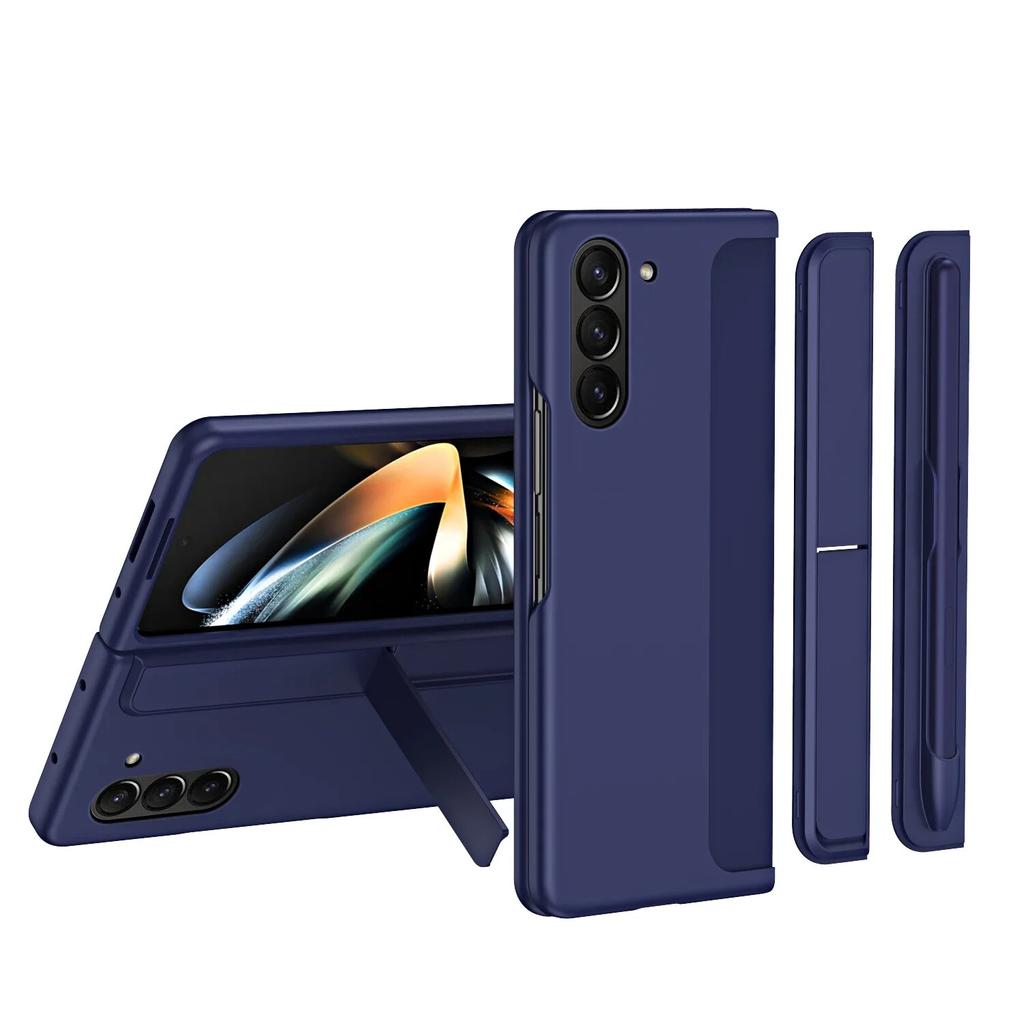 2 In 1 Removable Pen Slot Stand Holder Case for Samsung Galaxy Z Fold 5 4 3 Skin Friendly Matte Shockproof Hard Cover for Fold5