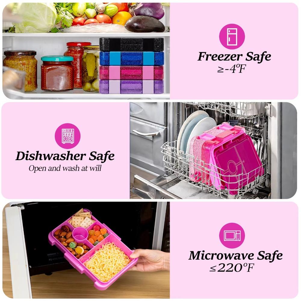 810ml Microwave Oven Bento Box Interlayer Food Container Portable Fork Spoon Preservation Box