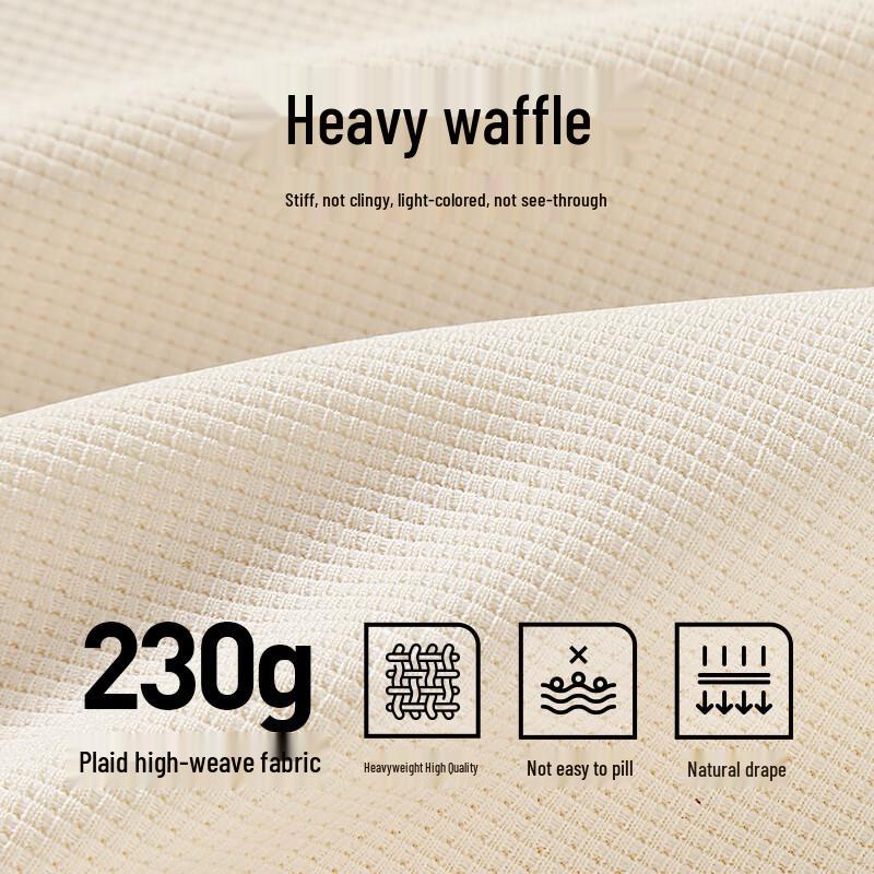 JEANSWEST LIFE Men's Heavyweight Waffle Knit Long Sleeve Polo Shirt