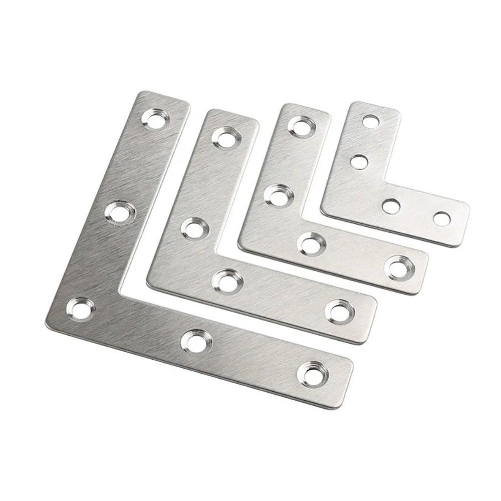 10Pcs 90° Right Angle Connection Plate 40/50/60/80mm Corner Bracket Hardware Accessory