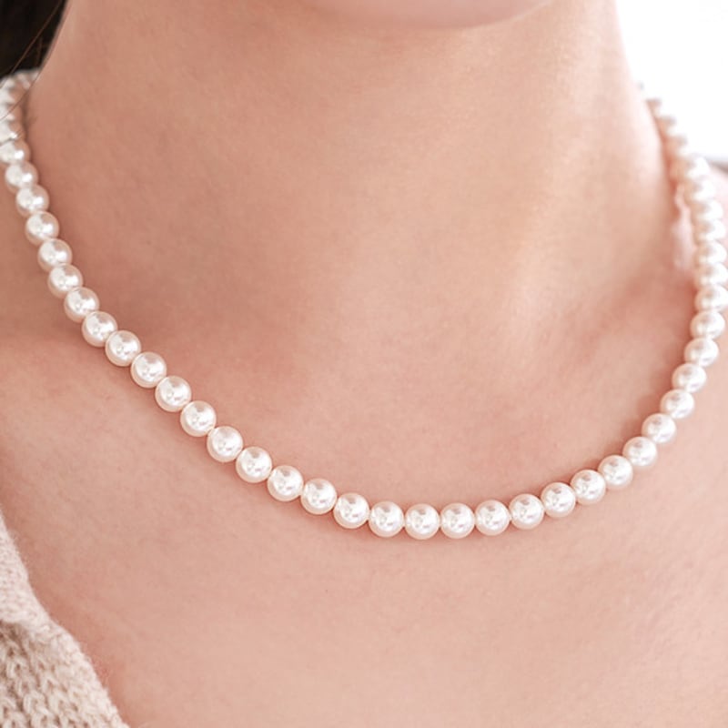 POSTLUDE [SILVER] 6 PEARL CLASSIC NECKLACE
