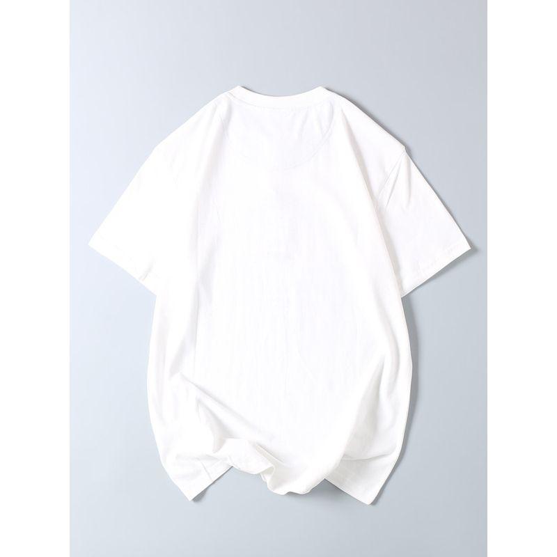 Soft and Comfortable! Exported Quality, Label-Cut, Pure Cotton Printed Short-Sleeve T-Shirt for Men, Loose Fit, Casual Round Neck Base Shirt