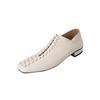 Fashion Women's new spring and summer square toe soft sheepskin retro elastic band comfortable low heel plus size fashion single shoe